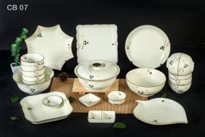 Bộ bát đĩa chấm bi 01