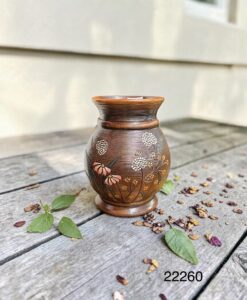 Bình gốm mộc tay vẽ hoa