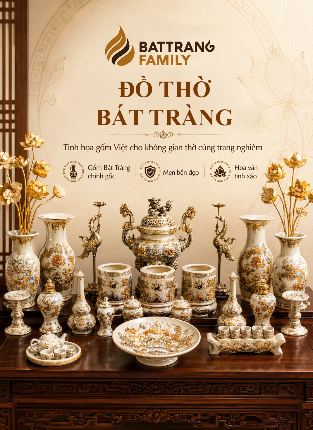 Đồ Thờ Men Rạn Ấn Vẩy